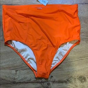 High waisted red/ orange bikini bottoms